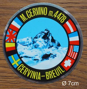 Sticker Aufkleber Matterhorn Monte Cervino Cervinia Breuil Walliser Alpen 80er - Picture 1 of 1