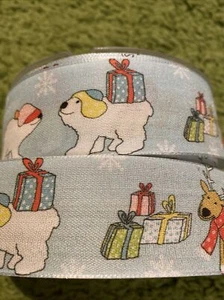 Weihnachtsband Tiere , Geschenke 🎁 ,Organzaband ,Schleifenband Dekoband ,NEU! - Bild 1 von 2