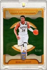 2022 Panini Donruss Elite Giannis Antetokounmpo Title Waves Gold /10 Bucks SSP