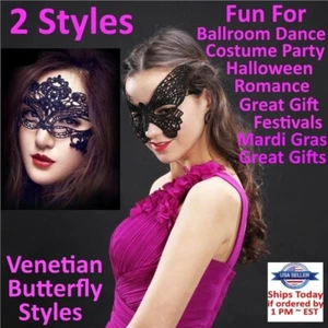 Sexy Black Lace Mask Masquerade Eye Face Eyemask Women Party Halloween Costumes - Picture 1 of 11