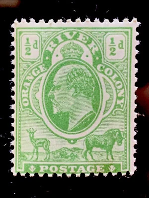 2/72 British ORANGE RIVER 1903 KEVII  1/2d SG139 MNHOG Beautiful Fresh Single Co - Image 1 of 2