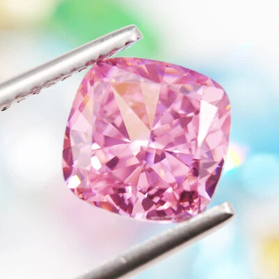 Pink Cushion Cubic Zirconia Crushed Ice Cut Stone Loose Gems AAAAA For Jewelry - Image 1 of 4
