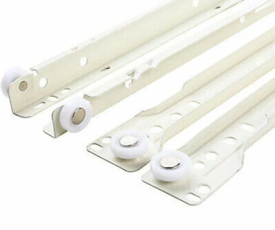 Coppia guide scorrevoli rullo guida per cassetti bianche sicurezza apertura - Immagine 1 di 3