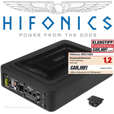 HIFONICS MRX-168A aktiv Untersitz-Subwoofer Auto Bassreflex Aktivsub 200 Watt - Bild 1 von 4
