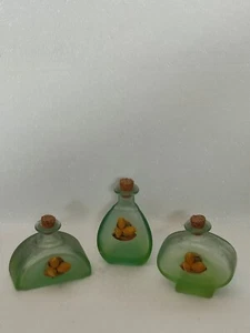 tris di bellissime bottigliette artistiche in vetro con limone di ceramica - Imagen 1 de 6