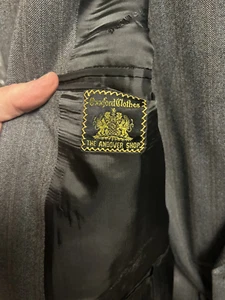oxxford suit 46r Gray with hinted stripes of blue and white - Picture 1 of 2