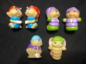 Lot-6 Vintage 1986 Glow Friends Glo Worms Finger Puppets Hasbro Playskool -GLOW! - Picture 1 of 9