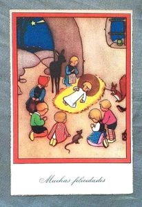 Postcard Nativity Many Congratulations. Colón Editions Politipia Artistic-B - Picture 1 of 2