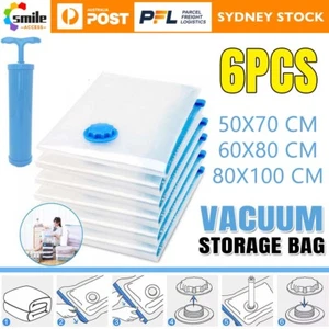 NEW 6X Vacuum Storage Bags Clothes Sealer Bags Storage Seal Compressing Space - Picture 1 of 12