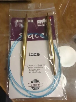 Agujas Circulares Addi LACE Skacel Latón Us 13 40" 100cm 9.0mm  Foto 1 de 3