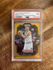 NIKOLA JOKIC 2022-23 PRIZM MONOPOLY GOLD PRIZM SP /49 DENVER NUGGETS PSA 9