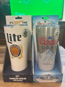 Miller Lite And Coors Light Tumbler Cooler With Speaker (Brand New) - Picture 1 of 10