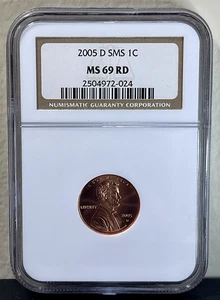 2005-D Lincoln Memorial Cent Satin Finish NGC MS69RD SMS - Picture 1 of 2