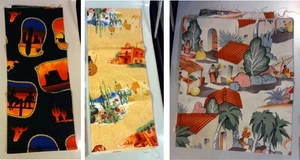 3 Fat Quarters Fabric Mexican Village Cactus Mission Cowboys Alexander Henry - Picture 1 of 4