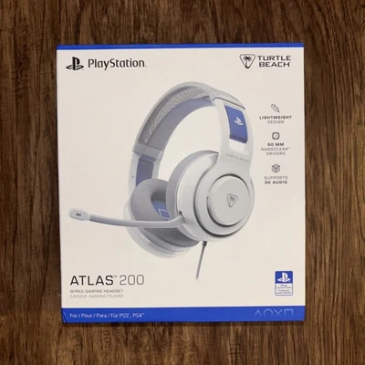 Turtle Beach Atlas 200 White Wired Gaming Headset for Sony PS5/PS4 - Brand New - Image 1 of 4