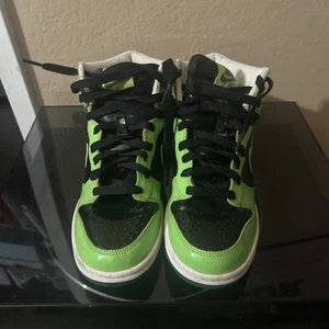 Size 6Y GS Nike Dunk High 308319-032 Patent Leather Halloween Sneakers   - Picture 1 of 4