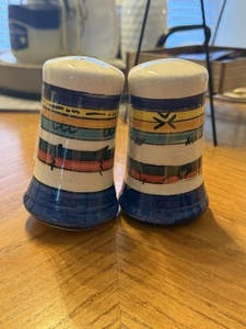 Hand Painted Salt & Pepper Shaker Set From Africa - Picture 1 of 4