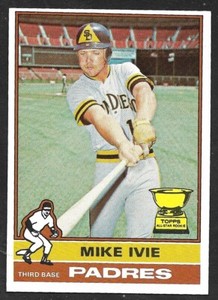 1976 TOPPS #134  Mike Ivie  ROOKIE TROPHY  SAN DIEGO PADRES  EX-MINT+   A