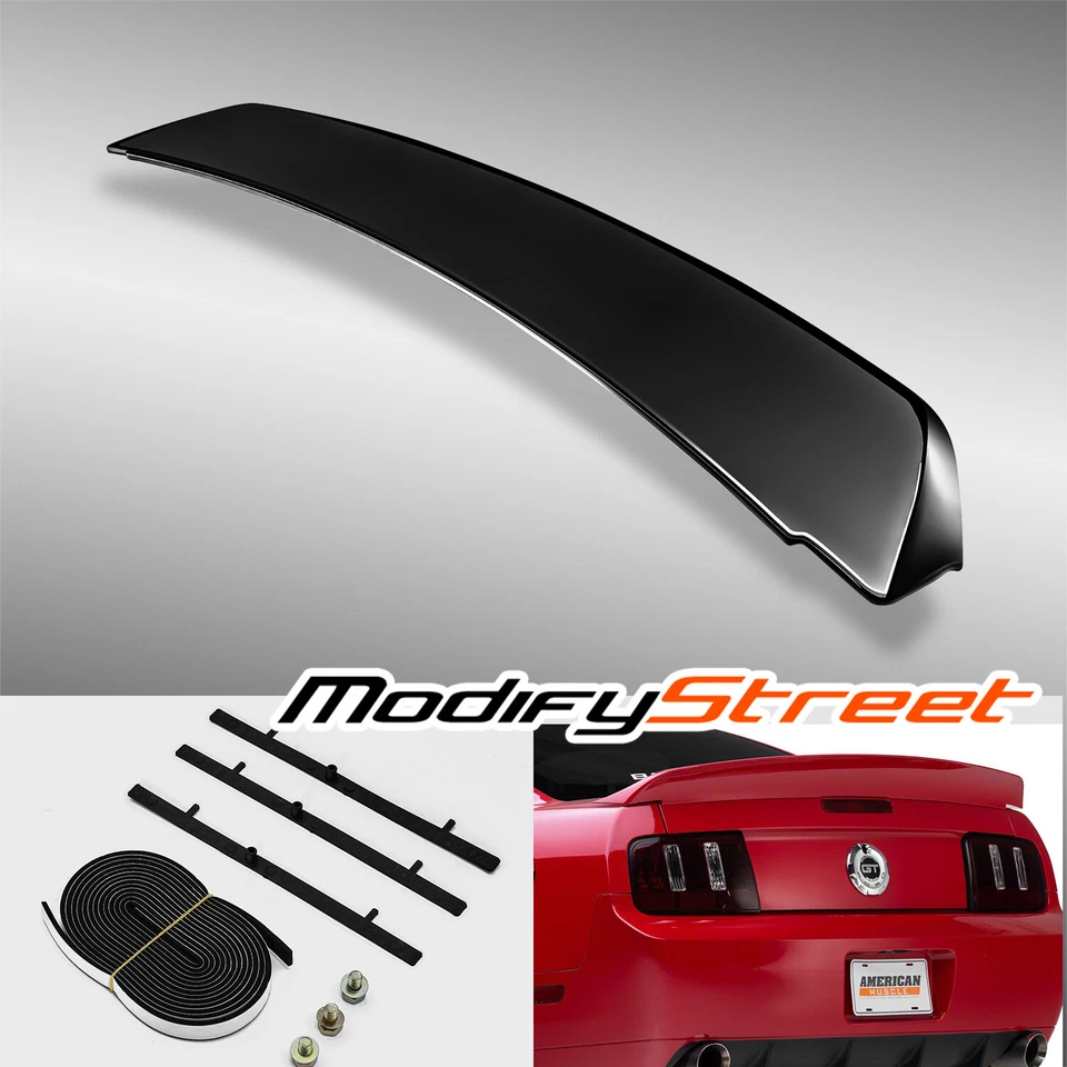 GT STYLE GLOSS BLACK ABS PLASTIC REAR TRUNK SPOILER WING FOR 05-09 FORD MUSTANG Foto 1 de 4