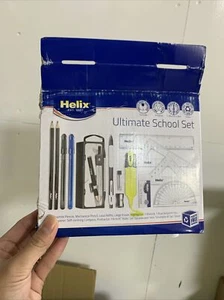 Helix Ultimate School Set inc Pencils, Pens, Compass, Rulers & More *TATTY BOX* - Picture 1 of 3