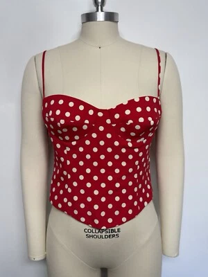 Corsé Top De Colección Moschino Couture Rojo Lunares 46 L Foto 1 de 4