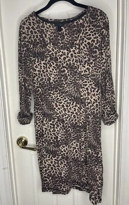 Camisón manga larga con estampado animal guepardo marrón Soma Intimates para mujer talla M’s Foto 1 de 4