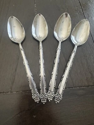 Ekco Eterna Mary Ellen Teaspoon Spoon Stainless Flatware Japan Set Of 4 - Image 1 of 4
