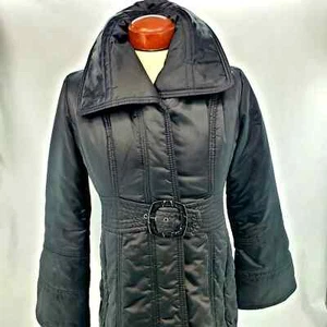 Chaqueta para mujer Jessica Simpson con cinturón largo forrado en negro talla- pequeña - Imagen 1 de 11