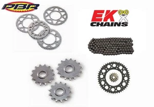 KIT CATENA CORONA PIGNONE PBR PER KAWASAKI KX F 250 2006-2010 CODICE EK1664E - Foto 1 di 1
