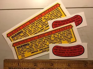 United Oil Bath B&S Briggs engine decal Set Of 2 For 2 Engines total 4 - Picture 1 of 1