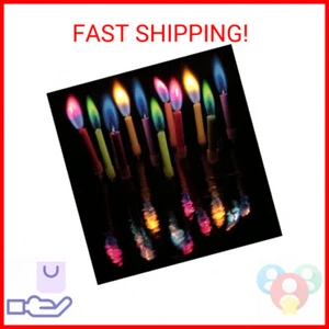 Amazing Colorflame Multicolor Happy Birthday Candles and Holders (12 Count),Unsc - Picture 1 of 2