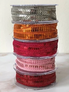La Stephanoise Sequin Trim Ribbon 10mm -2 sequin wide -price per metre - Picture 1 of 8