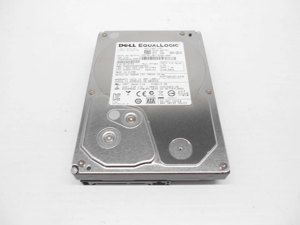 DELL EQUALLOGIC 1TB 7.2K SATA Hard Drive HDD 47F61 PS4000 PS5000 PS6000 PS6500 - Image 1 of 1