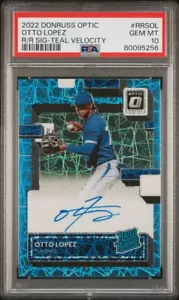 Otto Lopez 2022 Donruss Optic Rated Rookie Auto Teal Velocty #1/49 PSA 10 POP 1 - Picture 1 of 2