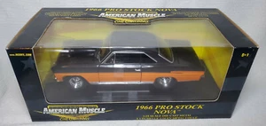 ERTL AMERICAN MUSCLE 1966 PRO STOCK BLACK & ORANGE NOVA 1:18 DIE CAST - Picture 1 of 7