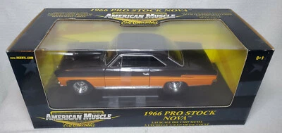ERTL AMERICAN MUSCLE 1966 PRO STOCK NEGRO Y NARANJA NOVA 1:18 FUNDIDO A PRESIÓN Foto 1 de 4