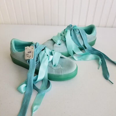 Sketchers Street Los Angeles Aqua Hi-Lite Suede City Double Lace Ribbon Wmns 8.5 - Image 1 of 4