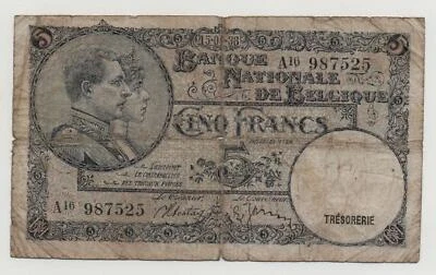 BELGIUM 5 FRANCS 1938 PICK 108 LOOK SCANS - Image 1 of 2