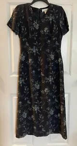 PETITE SOPHISTICATE DRESS WOMEN'S SIZE 2 BLUE FLORAL PRINT SILK LINED LONG STYLE - Picture 1 of 5