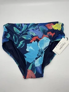 Calvin Klein Women's Blue Floral Swimwear Bikini Bottom Size XL - Picture 1 of 3