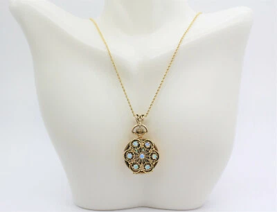 Reloj colgante Art Deco oro amarillo 14k Eloga con collar 20,4 gramos Foto 1 de 4