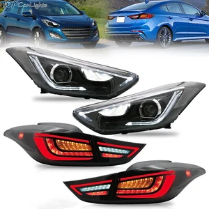 VLAND LED Headlights+Smoked LED Tail Lights For Hyundai Elantra Sedan 2011-2016 - Picture 1 of 13