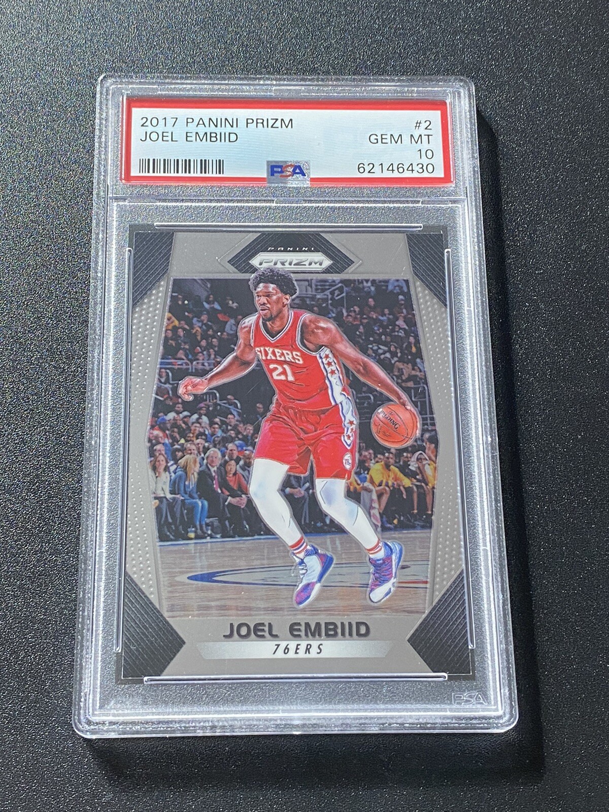2017 PANINI PRIZM PSA 10 JOEL EMBIID #2 PHILADELPHIA 76ERS GEM