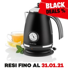 Bollitore Acqua Calda Riscalda Teiera Vintage Cucina Albergo Colazione Nero