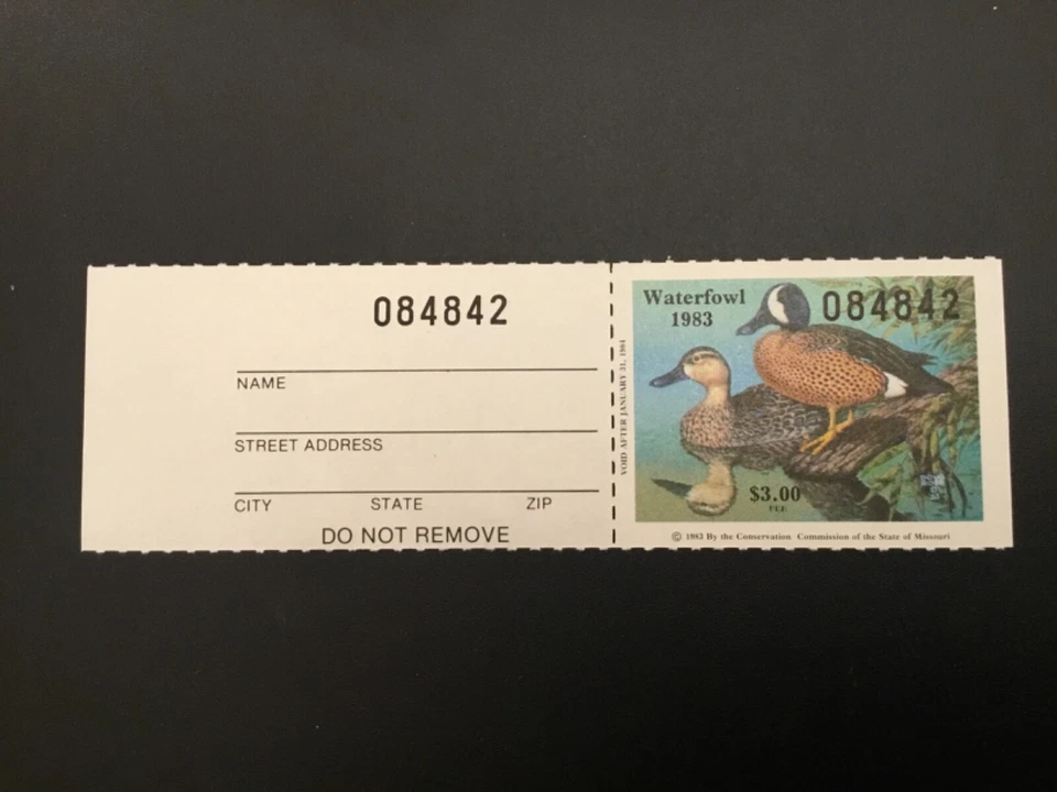 ICOLLECTZONE US Missouri 1983 with tab VF NH Duck Stamp  - Image 1 of 1