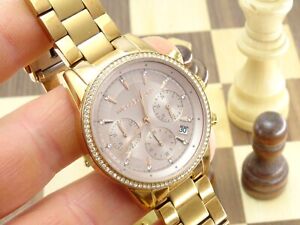 MICHAEL KORS Ritz 36mm Ladies Rose Gold Triple Calendar Wristwatch MK-6357