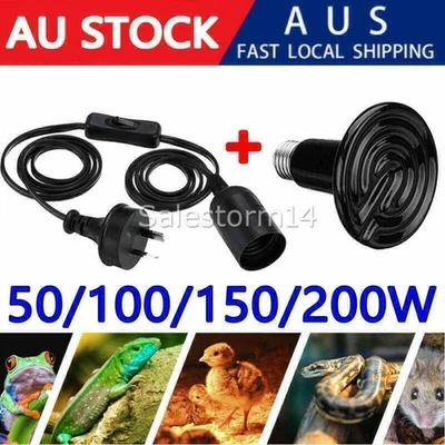 Infrared Ceramic Heat Emitter Lamp Bulb + Holder for Reptile Pet Brooder E27 - image 1 of 4