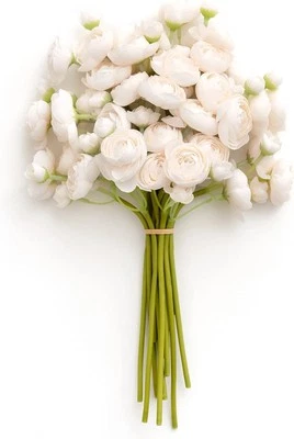 Flor Artificial Ranunculus, Mini Flores Ranunculus de Seda Sintética para Ramo Hágalo Usted Mismo Foto 1 de 4