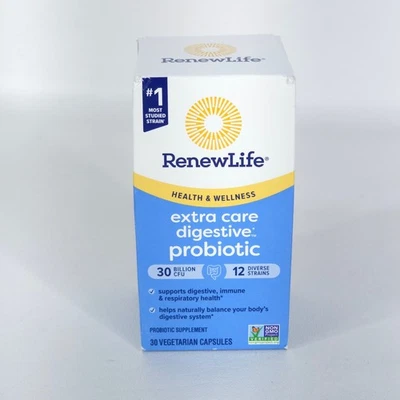 Probiótico digestivo RenewLife Extra Care 30ct 30B UFC 12 cepas caducan 08/2026 NUEVO Foto 1 de 4