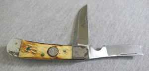 White Tail Cutlery Hand Made 2 Blade Folding Brass Bone Snap Lock Pocket Knife - Picture 1 of 11